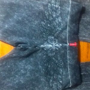 T Party Wings & fleur-de-lis Butt Mineral wash. fold down waist Awesome AF